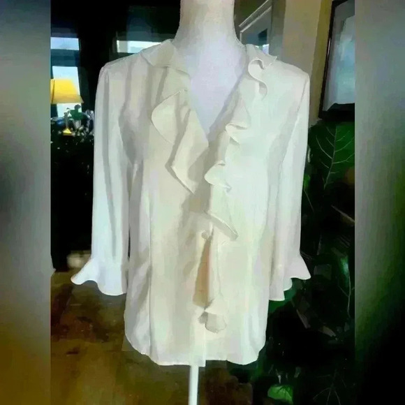 Alexon ladies white blouse size 10.  Worn once. Excellent condition. Long sleeve - Picture 5 of 12
